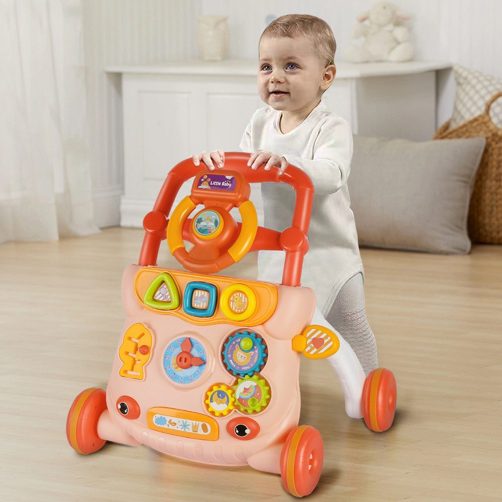 JEOBEST Lauflernwagen Lauflernhilfe, Frühpädagogisches Aktivitätszentrum, Babymusik-Lernspielzeug, Für Kinder von 10-36 Monaten