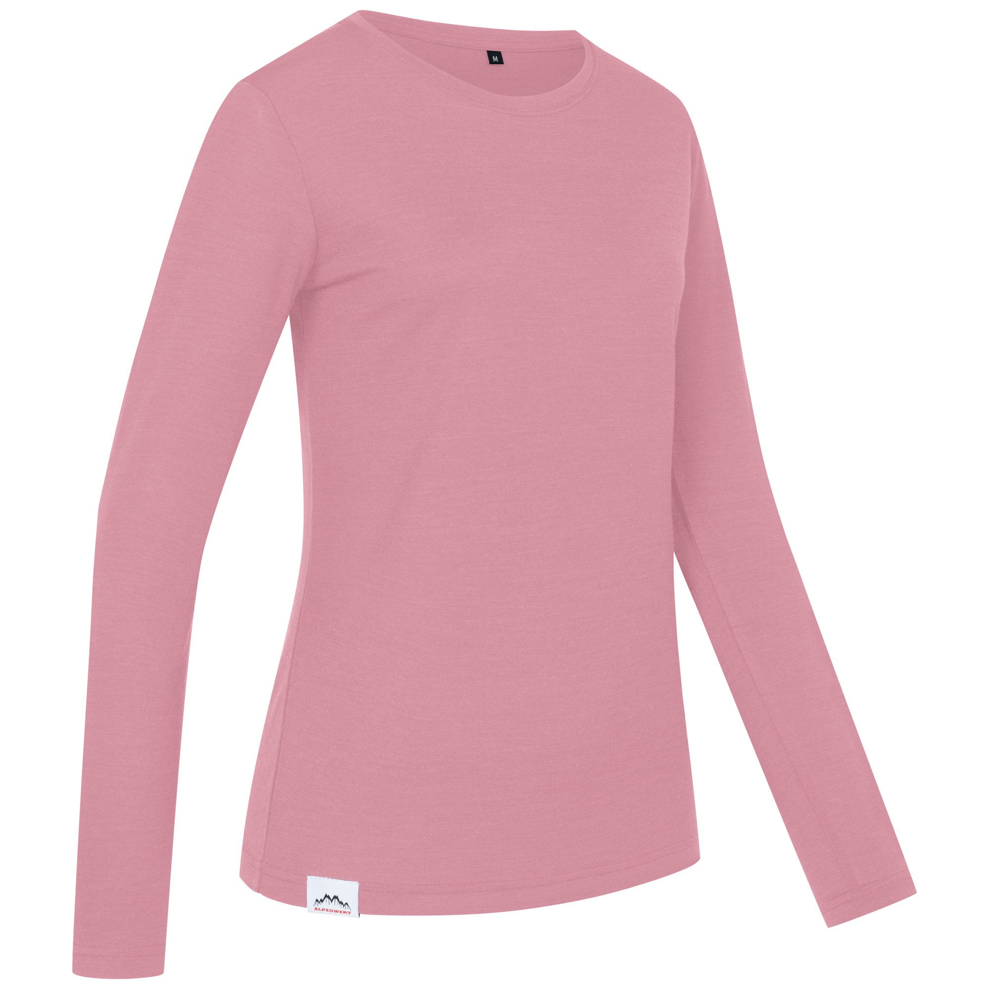 Alpenwert Langarmshirt Damen Longsleeve aus Merinowolle – atmungsaktiv & geruchsneutral Antibakteriell, Anti-Schweiß-Geruch, Outdoor & Funktionsshirt