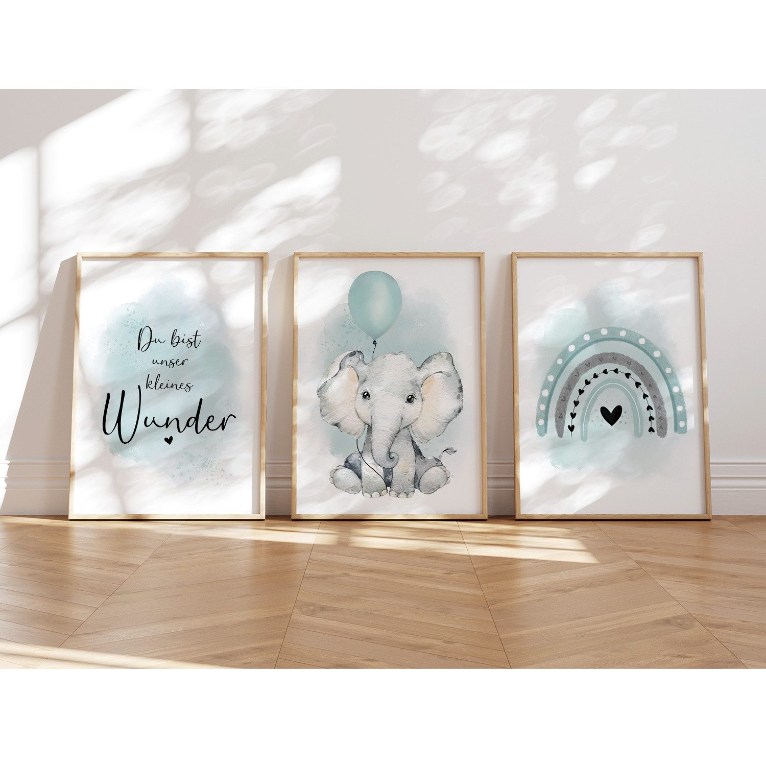 MeinBaby123® Poster Bilder Kinderzimmer, Poster Kinderzimmer Deko, Babyzimmer Deko, Spruch Wandbilder, Boho, Tiere