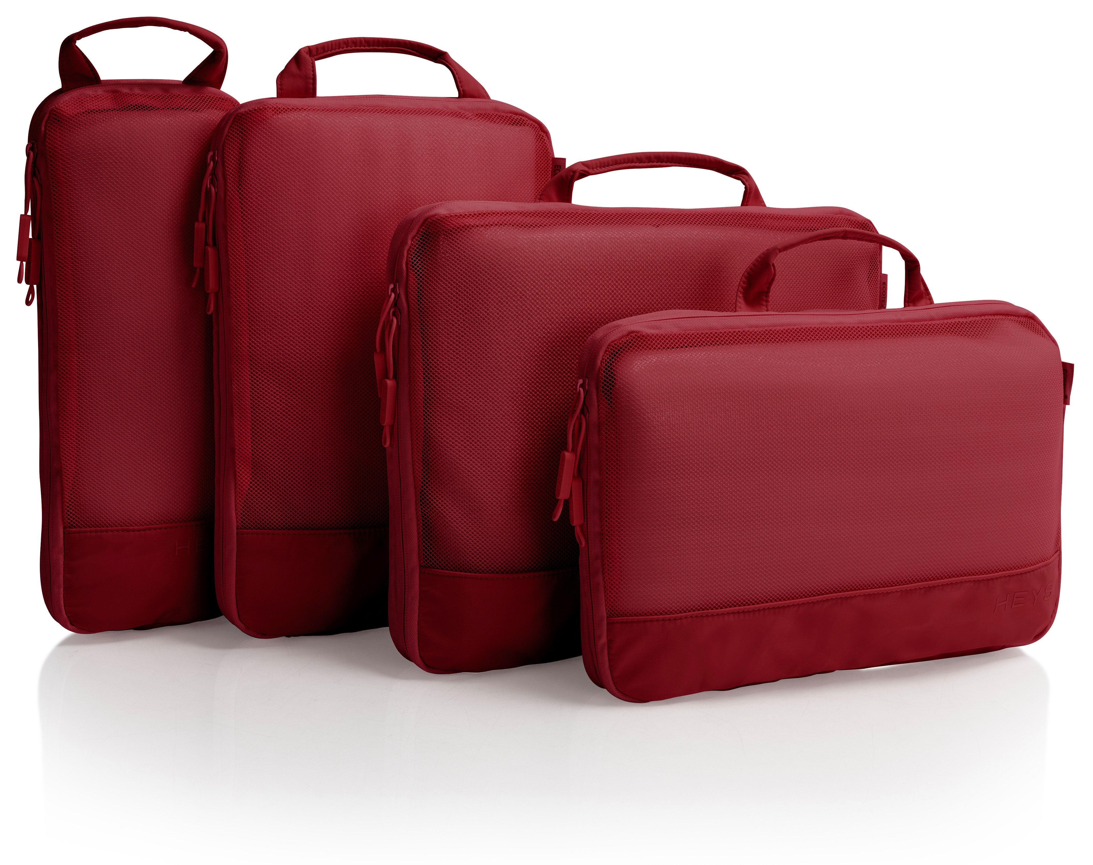 Heys Kofferorganizer Ecotex Compression Packing Cube (Set, 4-tlg), komprimierbare Packwürfel, Packtaschen, Organizer für Koffer