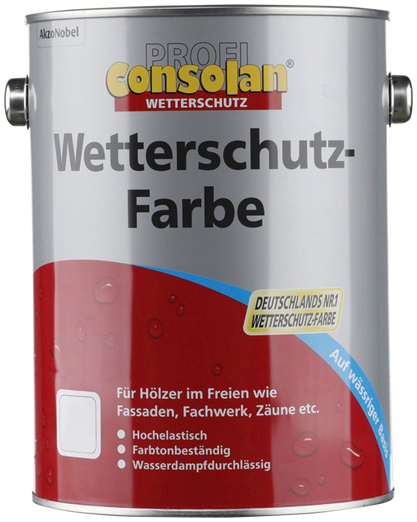 Consolan  Wetterschutzfarbe Profi Holzschutz, 2,5 Liter, gelb