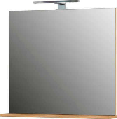 GERMANIA Badspiegel Scantic / Pescara, Breite 76 cm, mit Ablage, LED Beleuchtung, Spiegel