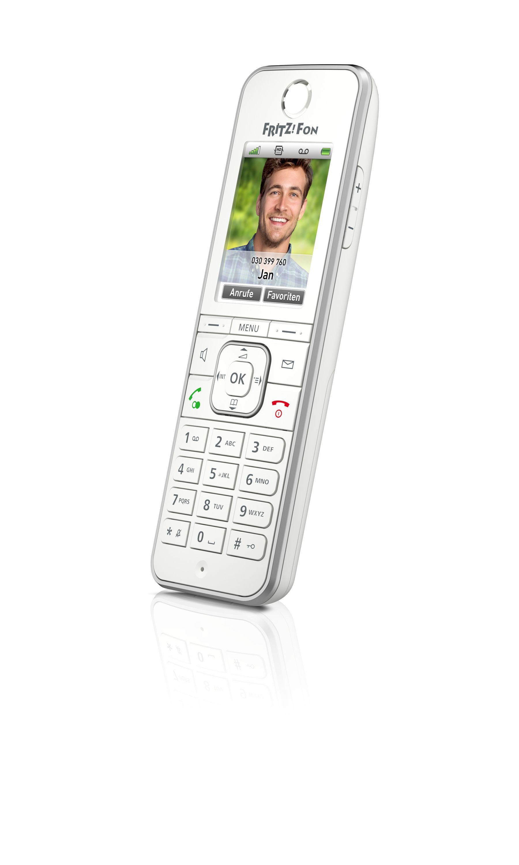 Fritz! FRITZ!Fon C6 weiß Schnurloses DECT-Telefon (Mobilteile: 1, GAP, DECT, HD-Telefonie, 2,2" Farbdisplay, Smart Home, Headset, DECT Eco) von Fritz!