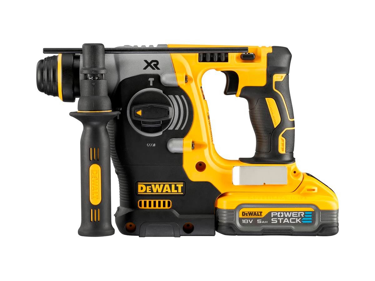DeWalt Akku-Kombibohrhammer 18V/5Ah SDS-plus, 18 V, max. 1165 U/min, (Basisversion / Solo-Gerät im Koffer, Ohne Akku und Ladegerät, inklusive Transportkoffer)