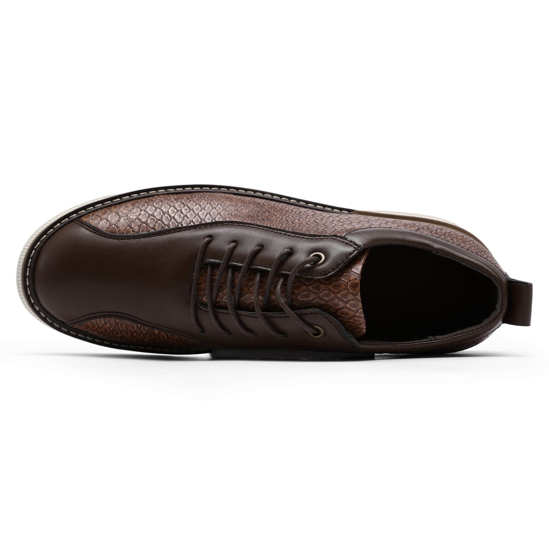 Allthemen Schnürschuh mit Krokodildruck Halbschuhe atmungsaktive Business Freizeitschuh – Bild 5 von 5
