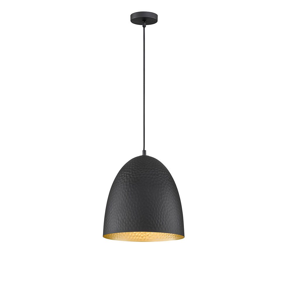 FISCHER & HONSEL Hängeleuchte, Leuchtmittel nicht inklusive, Hängeleuchte Wohnzimmerlampe Metall schwarz gold E27 H 140 cm
