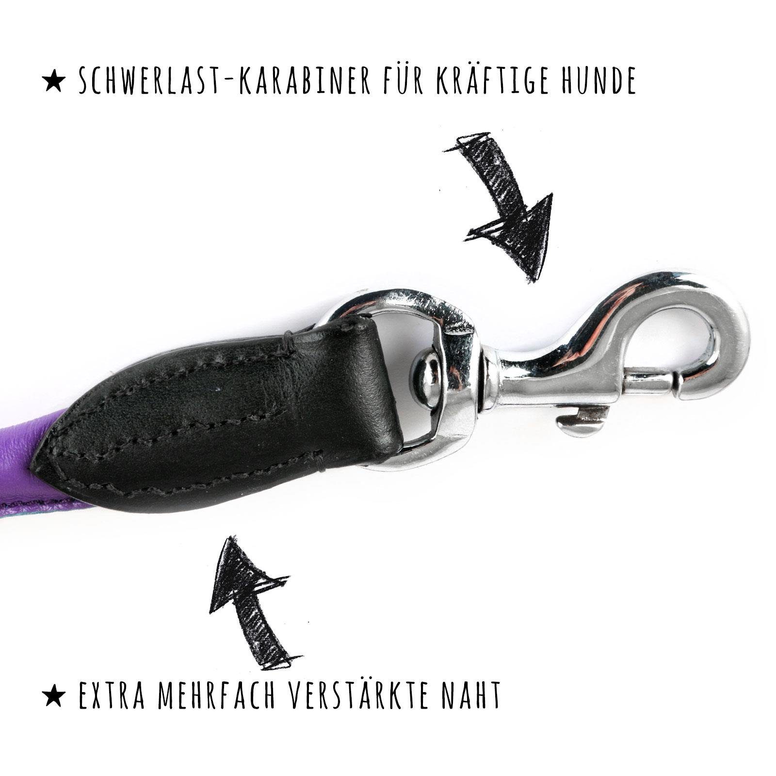 Monkimau Hundeleine Verstellbare Führleine aus echt Leder, Leder (Packung)