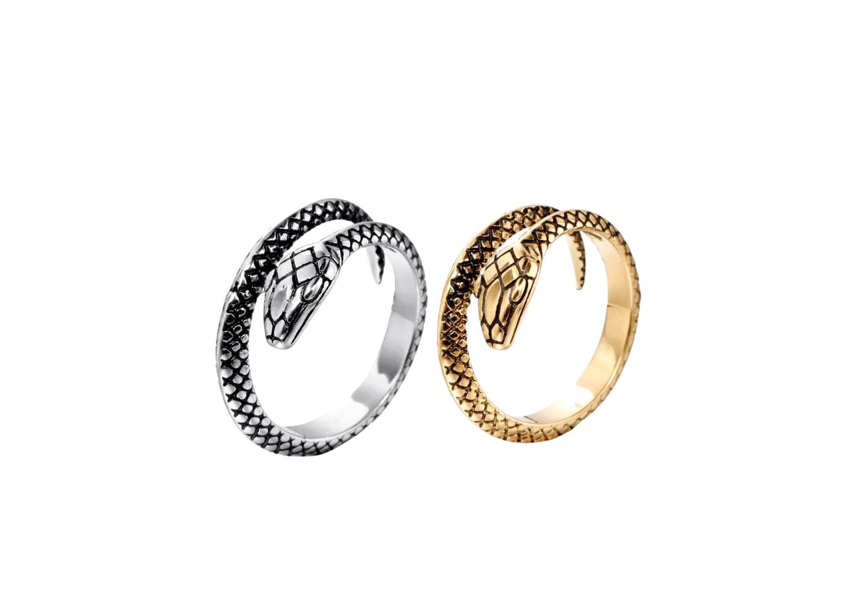 Eyecatcher Fingerring Schlangen Reptilien Ring offen Silber oder Gold einstellbar, Schlangen Ring, Reptilien Ring
