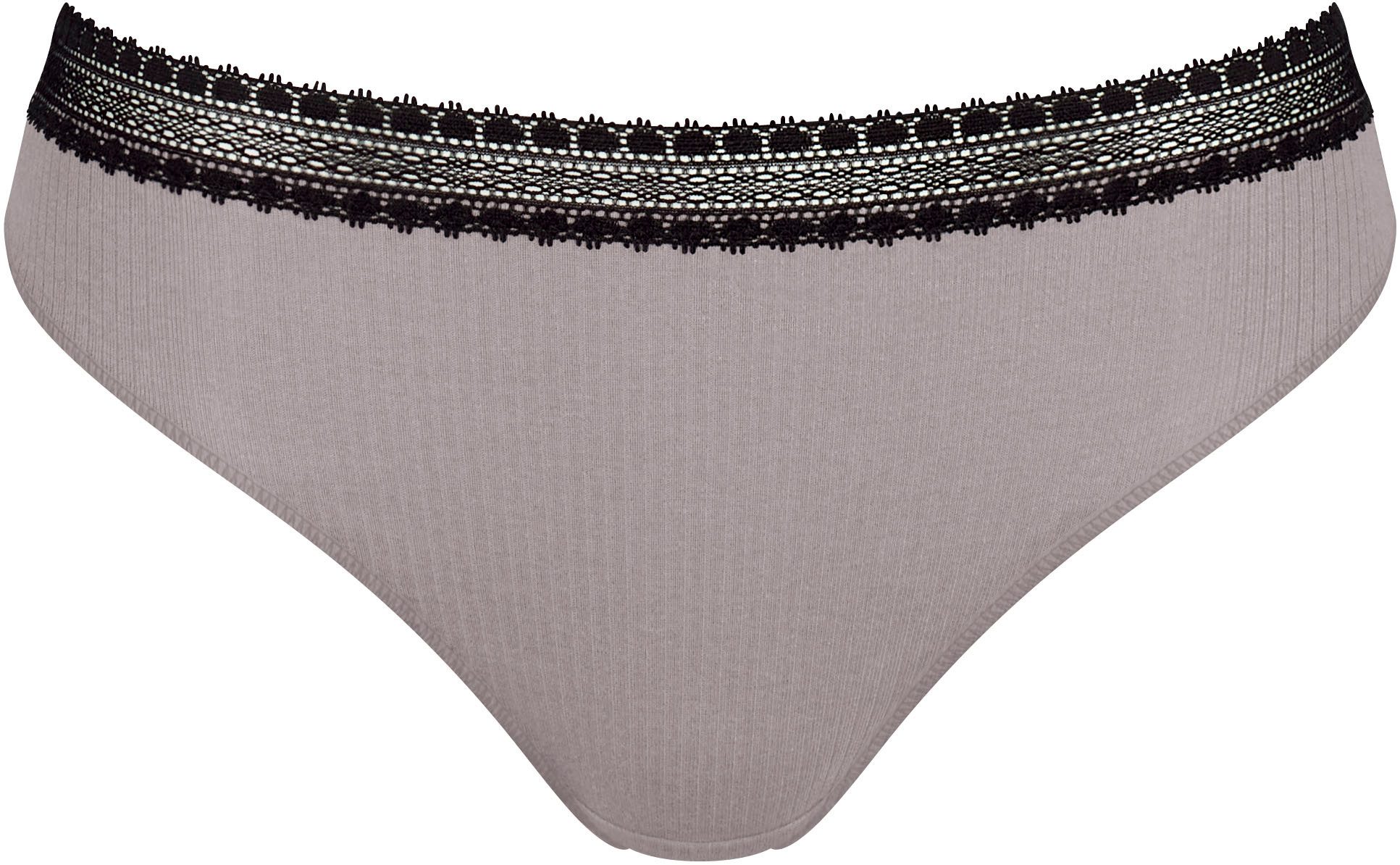 sloggi Tai-Slip GO Ribbed (2er Pack) Rippstruktur, Baumwollmischung, Stretchy Spitzenbesatz