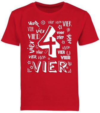 Shirtracer T-Shirt Vierter Zahlen (1-tlg) 4. Geburtstag