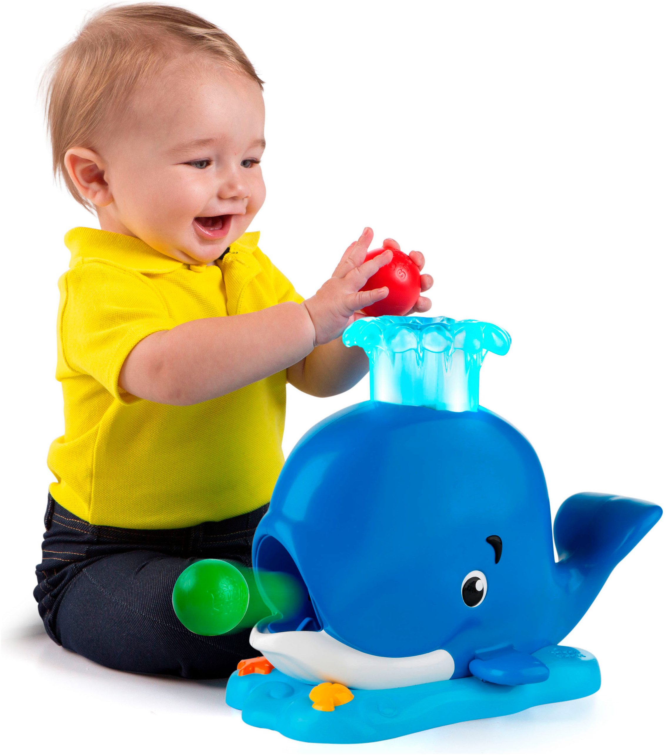 Bright Starts Lernspielzeug Silly Spout Whale Popper™, mit Licht und Sound