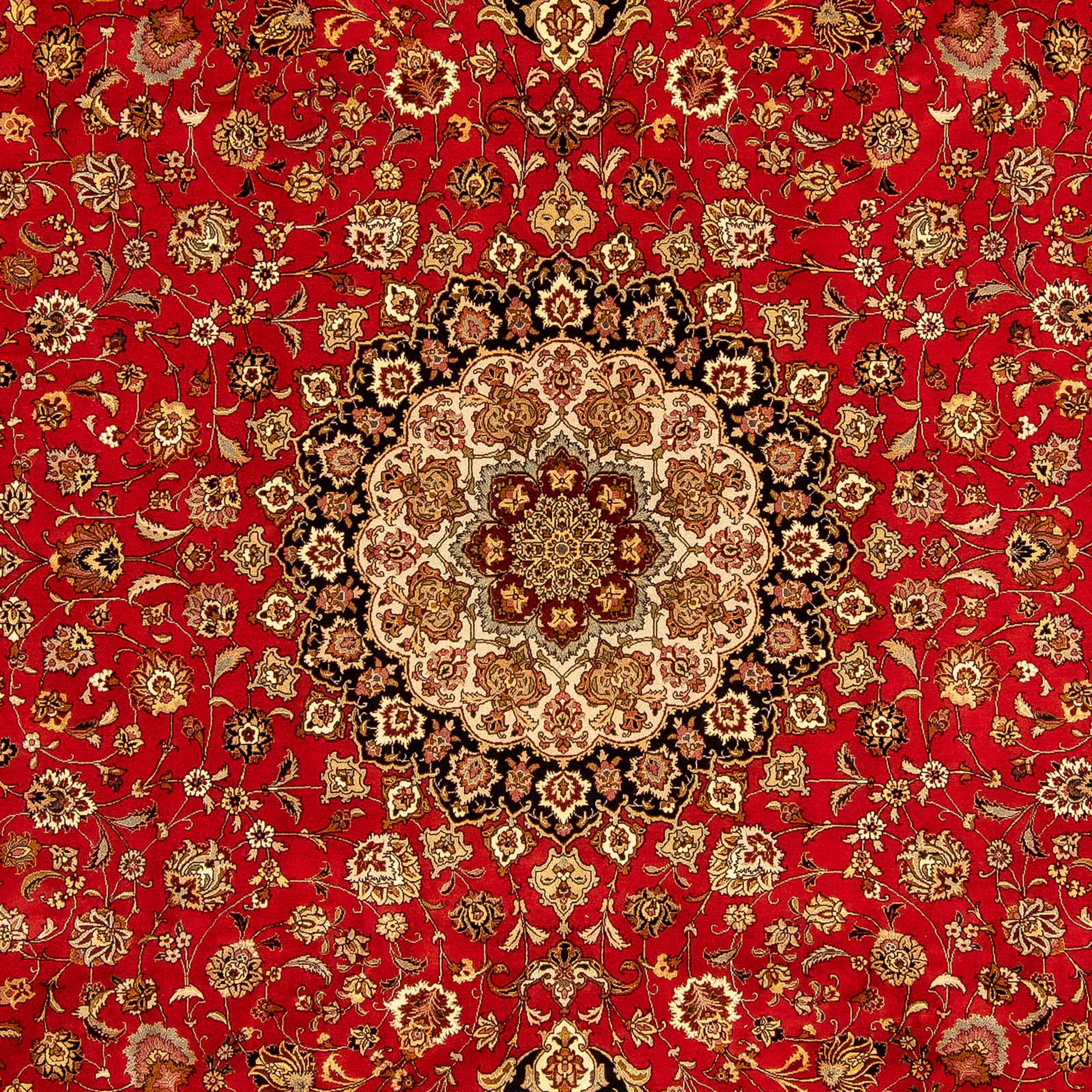 Orientteppich Perser - Täbriz - 253 rot, morgenland, Royal - 351 - mm, rechteckig, Handgeknüpft, 7 mit Höhe: cm Wohnzimmer, Einzelstück Zertifikat x