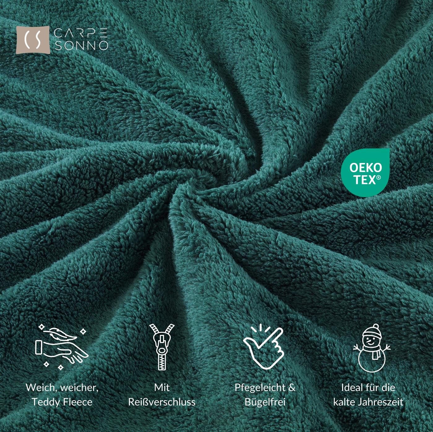 Carpe Sonno Bettwäsche 135x200 Teddy Plüsch Kuschel Bettwäsche Winter Fleec günstig online kaufen