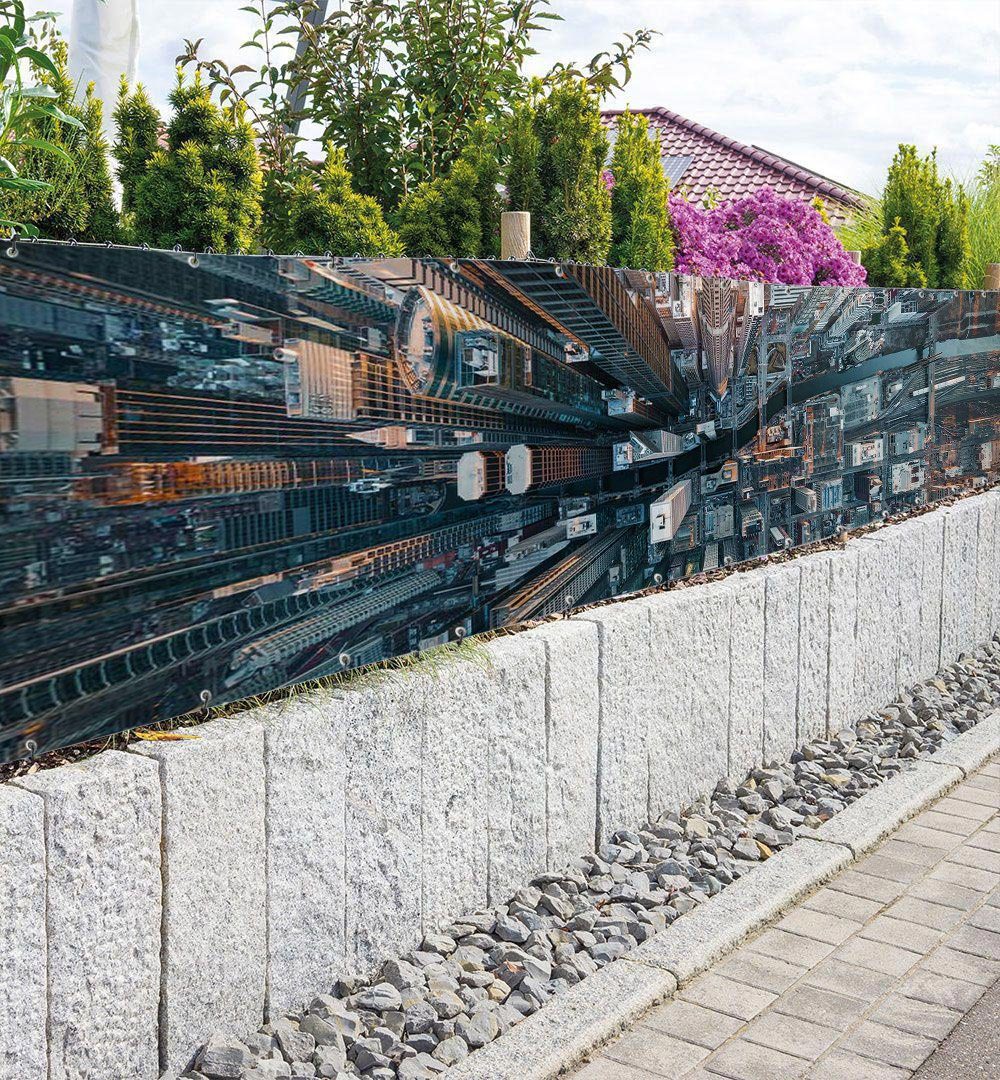 Thumbnail - MyMaxxi Sichtschutzzaunmatten Zaunbanner Stadt Panorama Sichtschutz Garten Zaun, (Bambus grün)