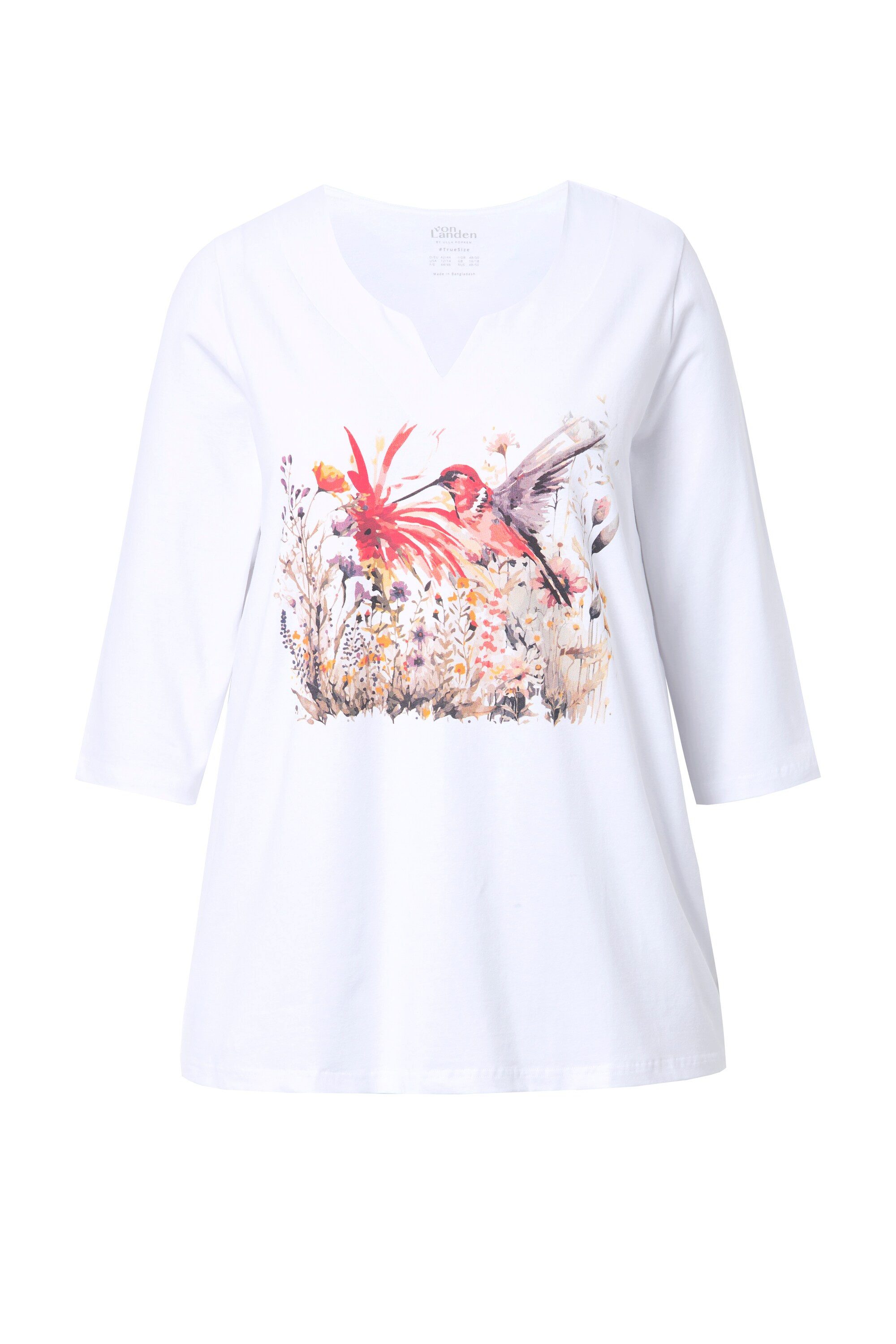 Ulla Popken T-Shirt Shirt Blüten A-Linie günstig online kaufen