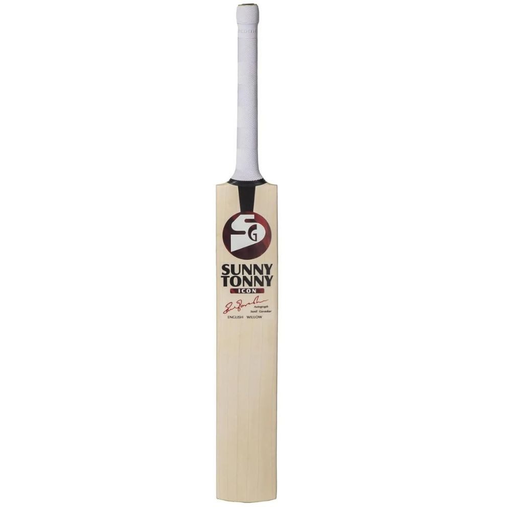 SG Tennisball Sunny Tonny Icon Grade 4 Cricket Schläger English Willow Short Handle (Cricket Schläger, Short Handle English Willow), Starke Schlagkraft, gute Balance, Lederball geeignet