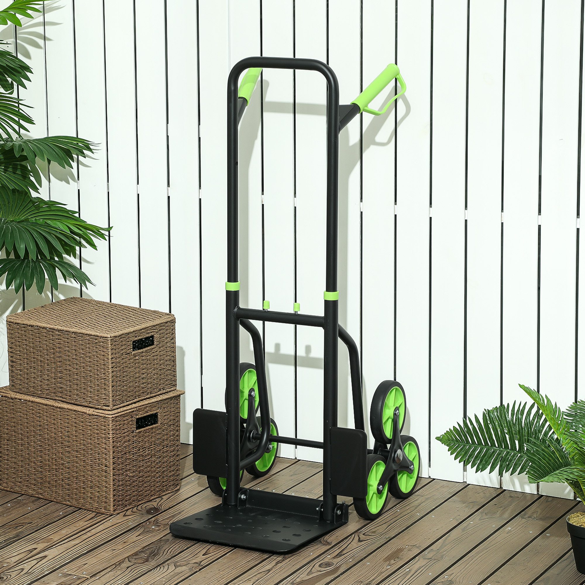 Durhand Sackkarre Treppensteiger Sackkarre klappbar Transportkarre mit Stahlrahmen, (Packung, 1-St., Klappbare Treppensteiger-Sackkarre), klappbar, Treppensteiger, 6 Räder, Stahlrahmen