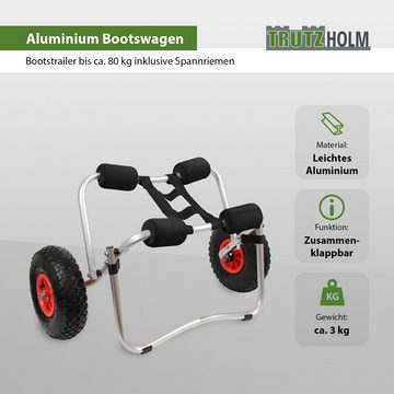 TRUTZHOLM Transportwagen Bootswagen Kanuwagen Kajakwagen Alu faltbar für Kajak SUP Boote 80kg, stabil