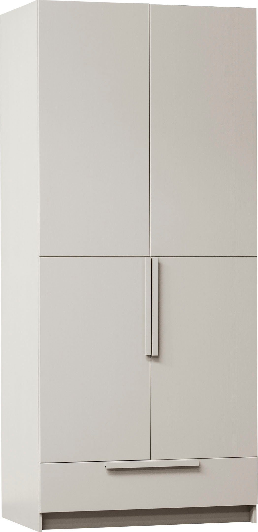 WOOOD Kleiderschrank Pure FSC®-Kiefernholz lackiert mit Soft-Close und Kleiderstange H 215 x B 95 x T 60 cm, Tragkraft 10 kg pro Boden, pfleigleicht