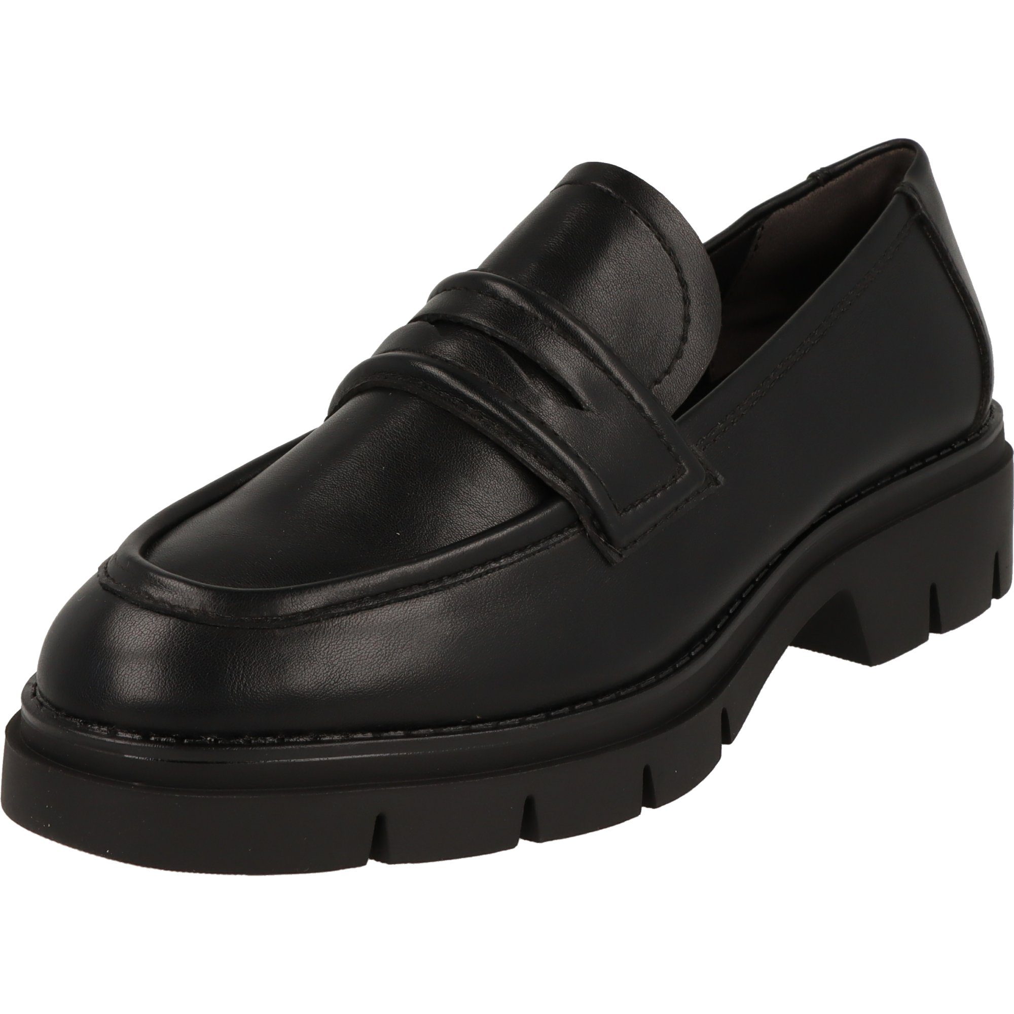 Tamaris Damen Schuhe Black Matt 1-24313-41 Halbschuhe Loafer Slipper Komfort Vegan