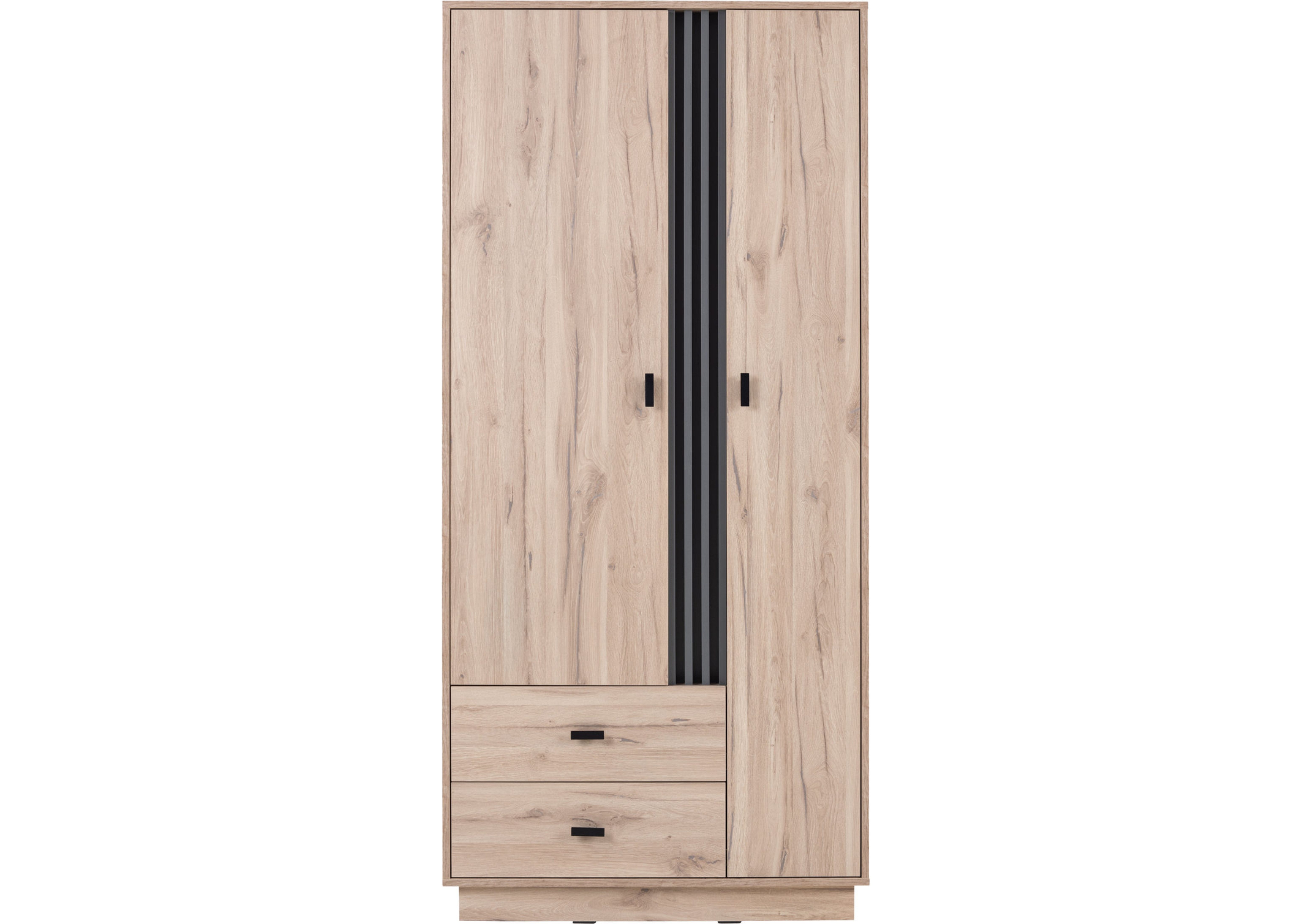 Deine Möbel 24 Kleiderschrank ALL 01 Kinderkleiderschrank 90 cm breit Schlafzimmer (Set, 1-St., hochwertige Laminatplatte Eiche Graphit) Drehtüren 2-türig Kinderzimmer Jugendzimmer Schlafzimmer