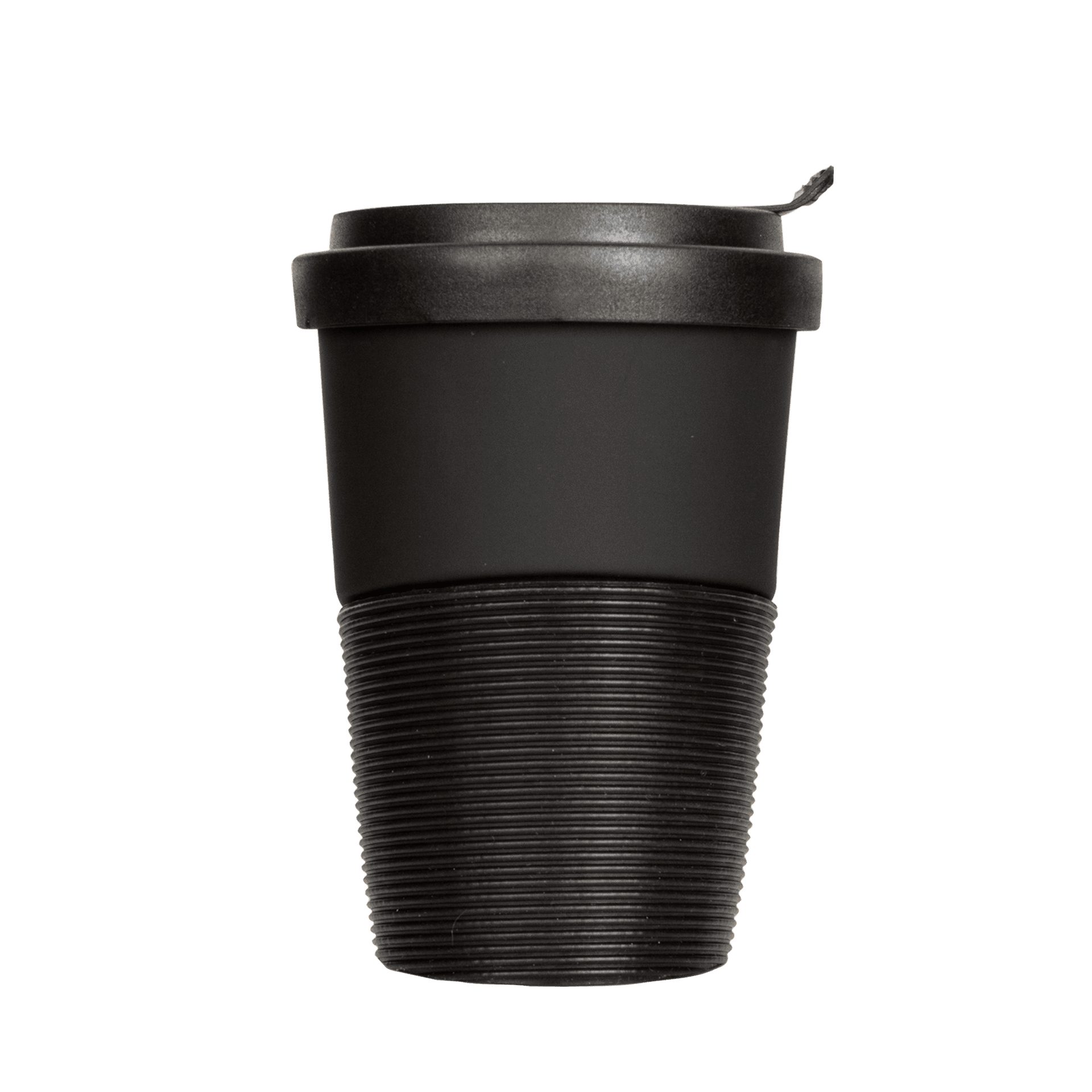Mahlwerck Manufaktur Coffee-to-go-Becher Wave 100% Trinkdeckel, Becher spülmaschinengeeignet, Black Porzellan, auslaufsicher, + Diamond klimaneutral