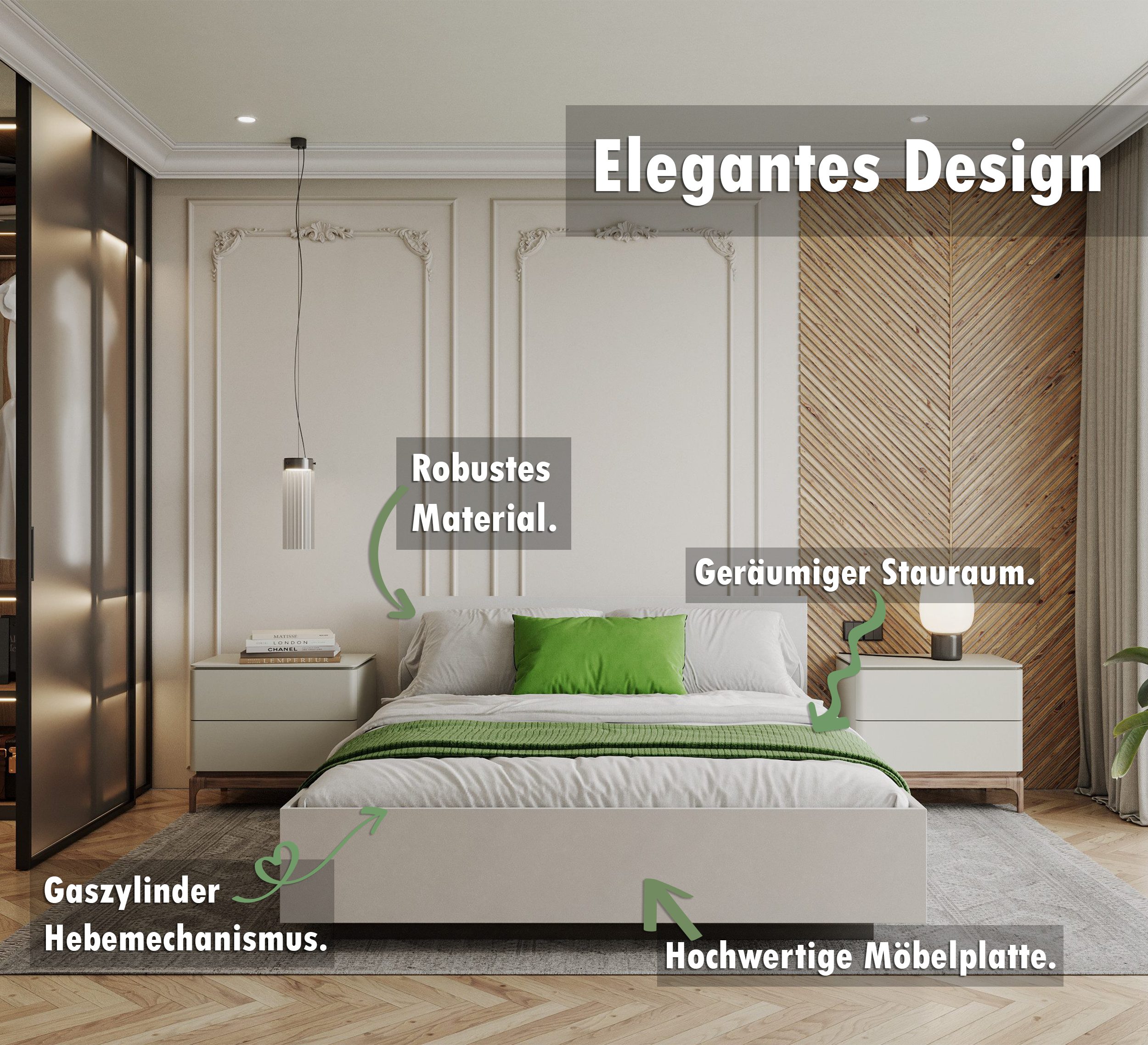 FDM Stauraumbett moderner Bettrahmen Doppelbett 120x200, günstig online kaufen