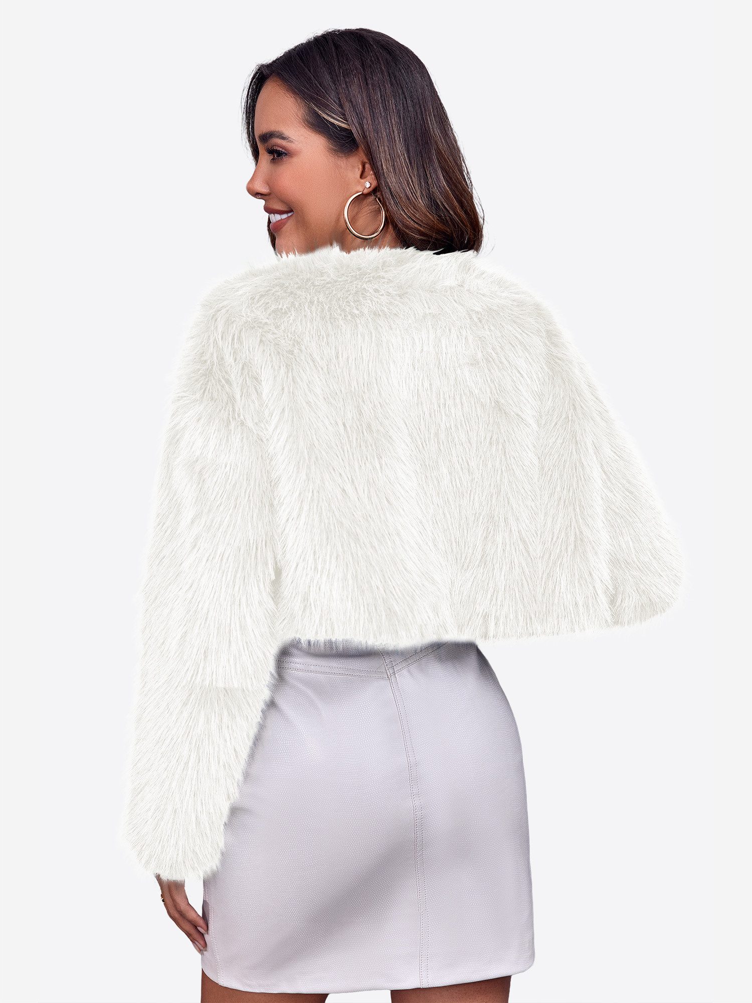Imily Bela Fellimitatjacke Damen Kunstfell Strickjacke Kurzmantel (Packung, günstig online kaufen