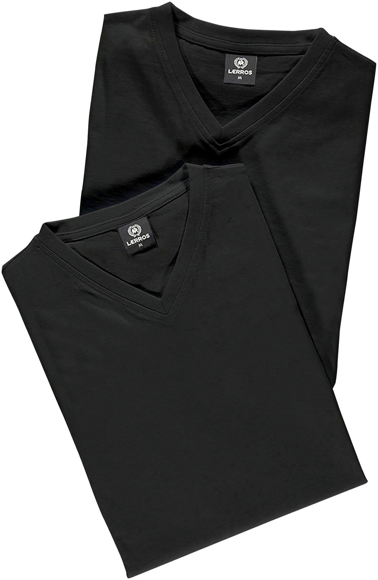 LERROS (Spar-Set, in black 2-tlg) klassischer Optik V-Shirt