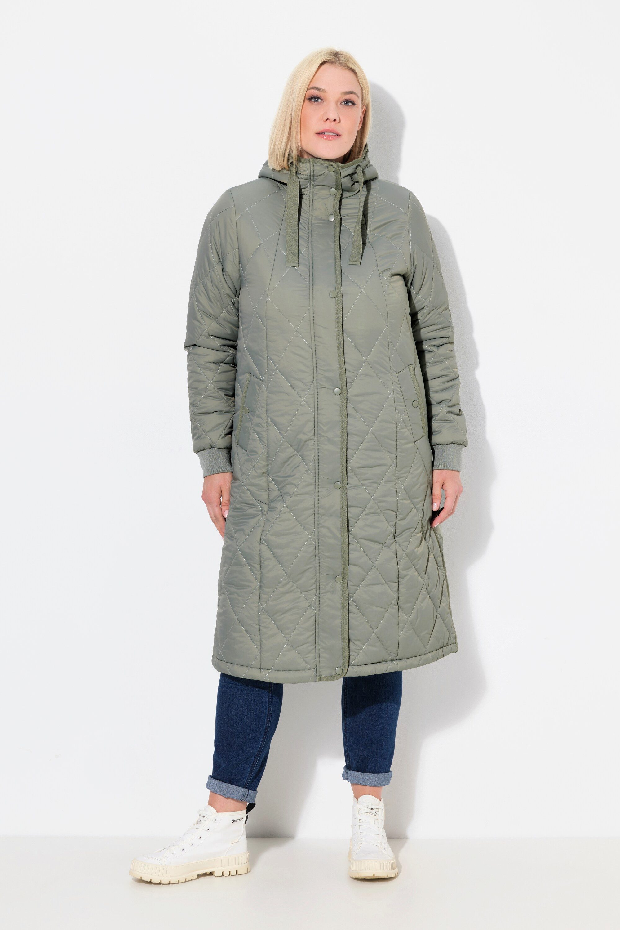 Ulla Popken Wintermantel Funktions-Steppmantel wasserabweisend Kapuze günstig online kaufen
