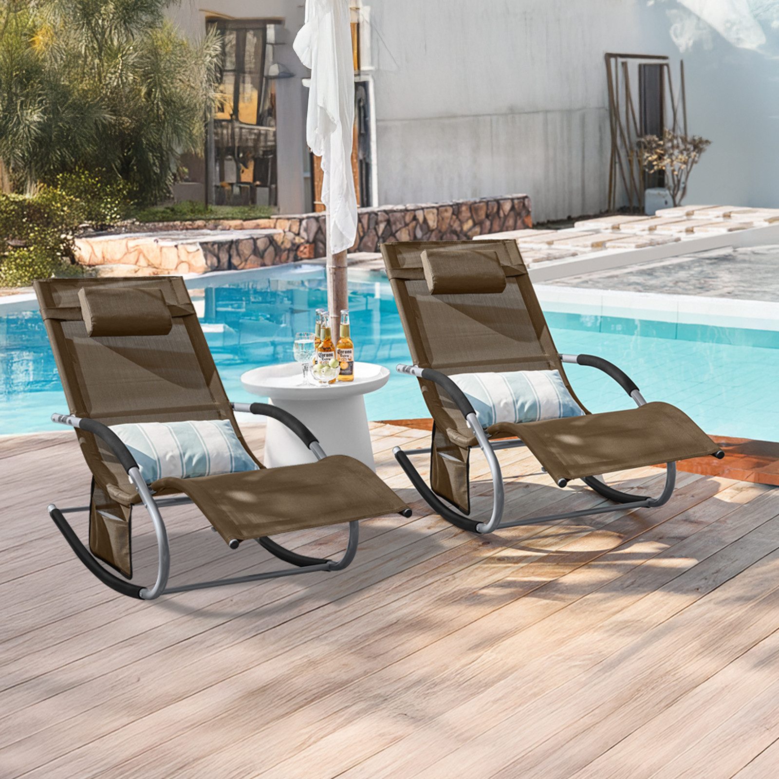 SoBuy Gartenliege OGS28x2, 2 st, Sonnenliege günstig online kaufen