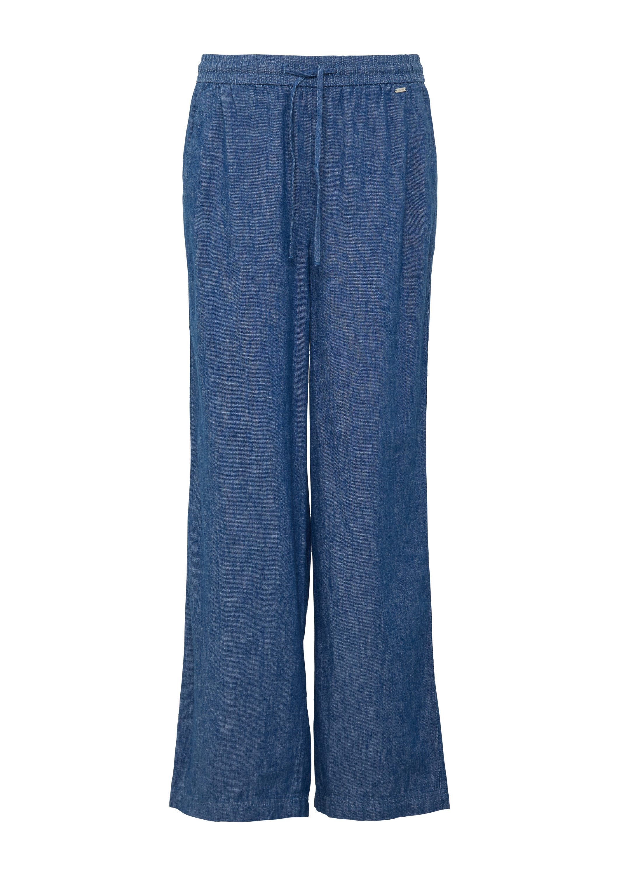 s.Oliver Chinos Hose Wide-Leg-Hose aus Leinenmix in Denim-Optik günstig online kaufen