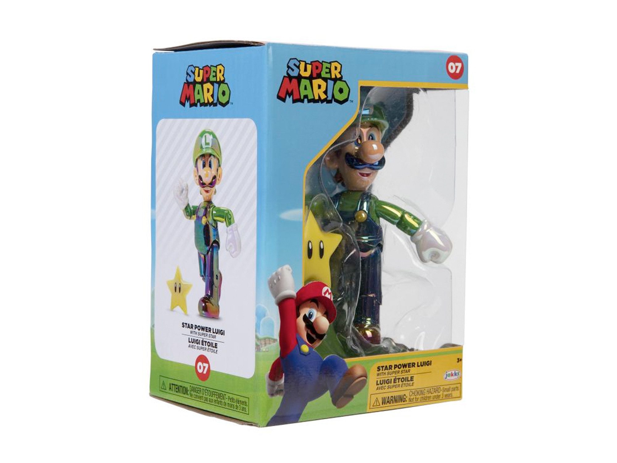 Nintendo Actionfigur Nintendo Super Mario Figur Luigi w/ Star in Sammlerbox, 10 cm