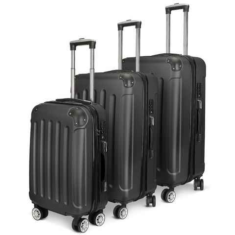 FUROKOY Kofferset 3-teiliges Set, Hartschalen-Handgepäck ABS-Material, , Rollkoffer, Reisekoffer mit TSA Zahlenschloss,Trolley Case