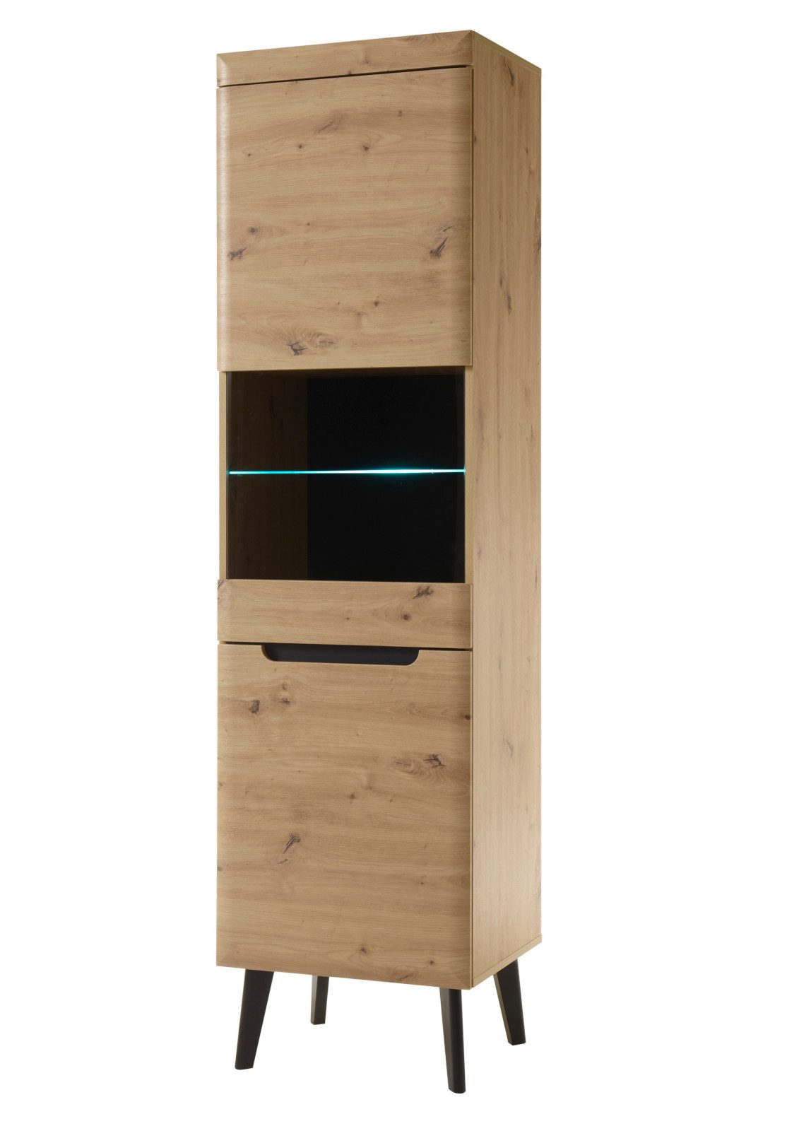 Furn.Design Stauraumvitrine Ronson (Vitrine in Eiche günstig online kaufen