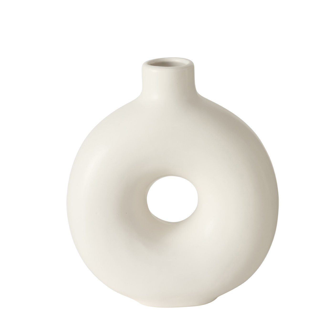 BOLTZE Tischvase Vase Lanyo weiß, Donut-look