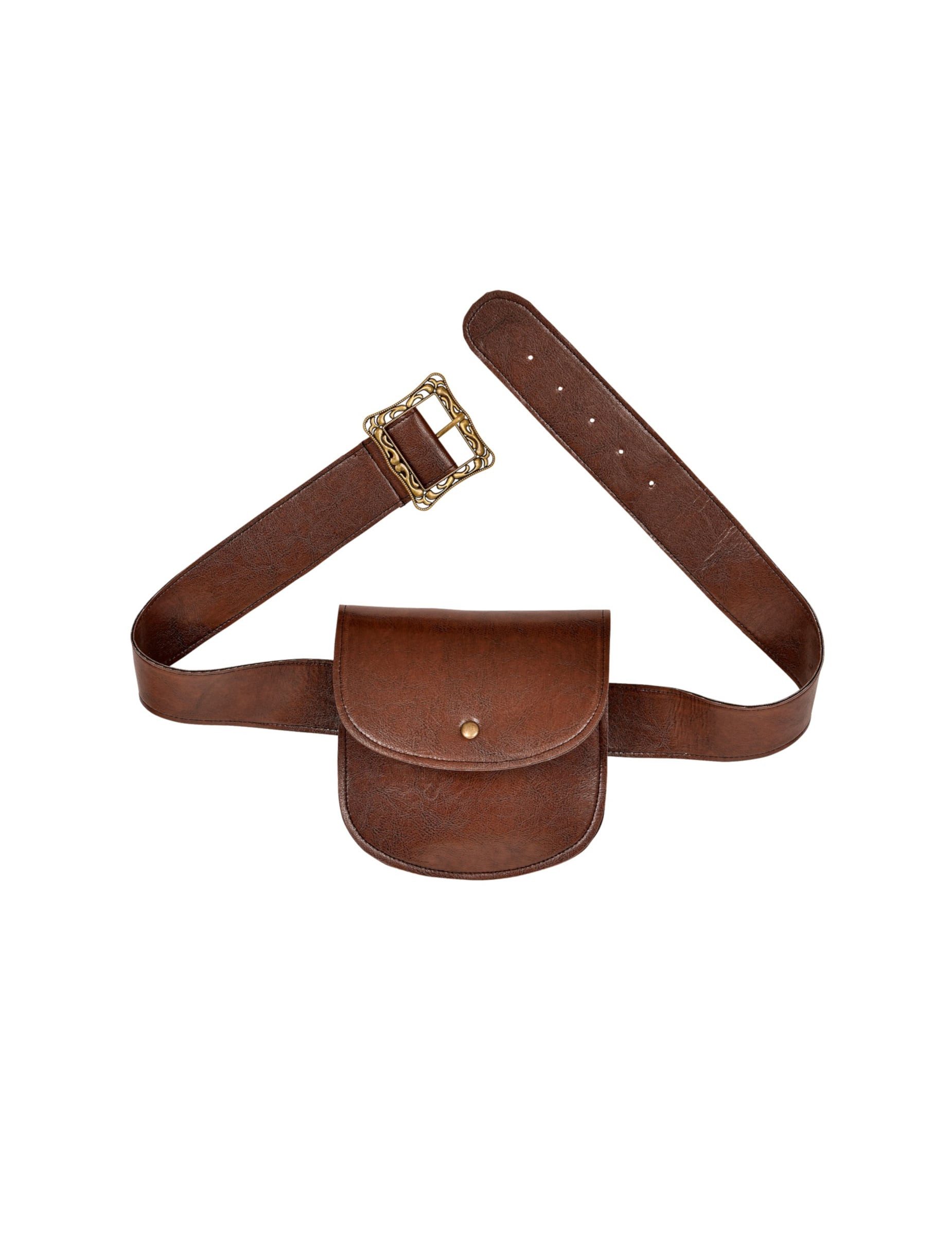 Kostüm Gürteltasche Cowboy und Mittelalter Faschings-Accessoire braun