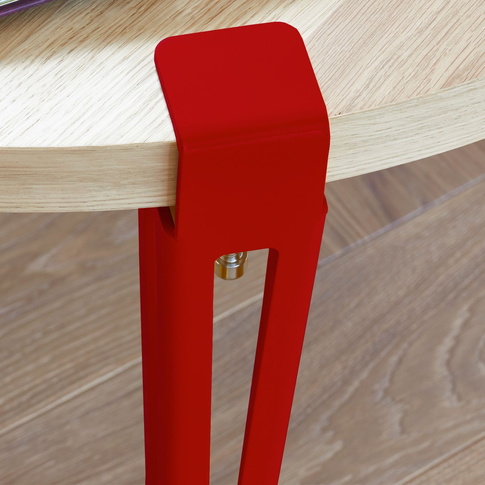 SO-TECH® Tischbein ColorLine in F-Form konisch zulaufend von 70 auf 40 mm, mit Klemmschraube (ohne Bohren) - rot - Höhe 464 mm - 4x – Bild 4 von 5