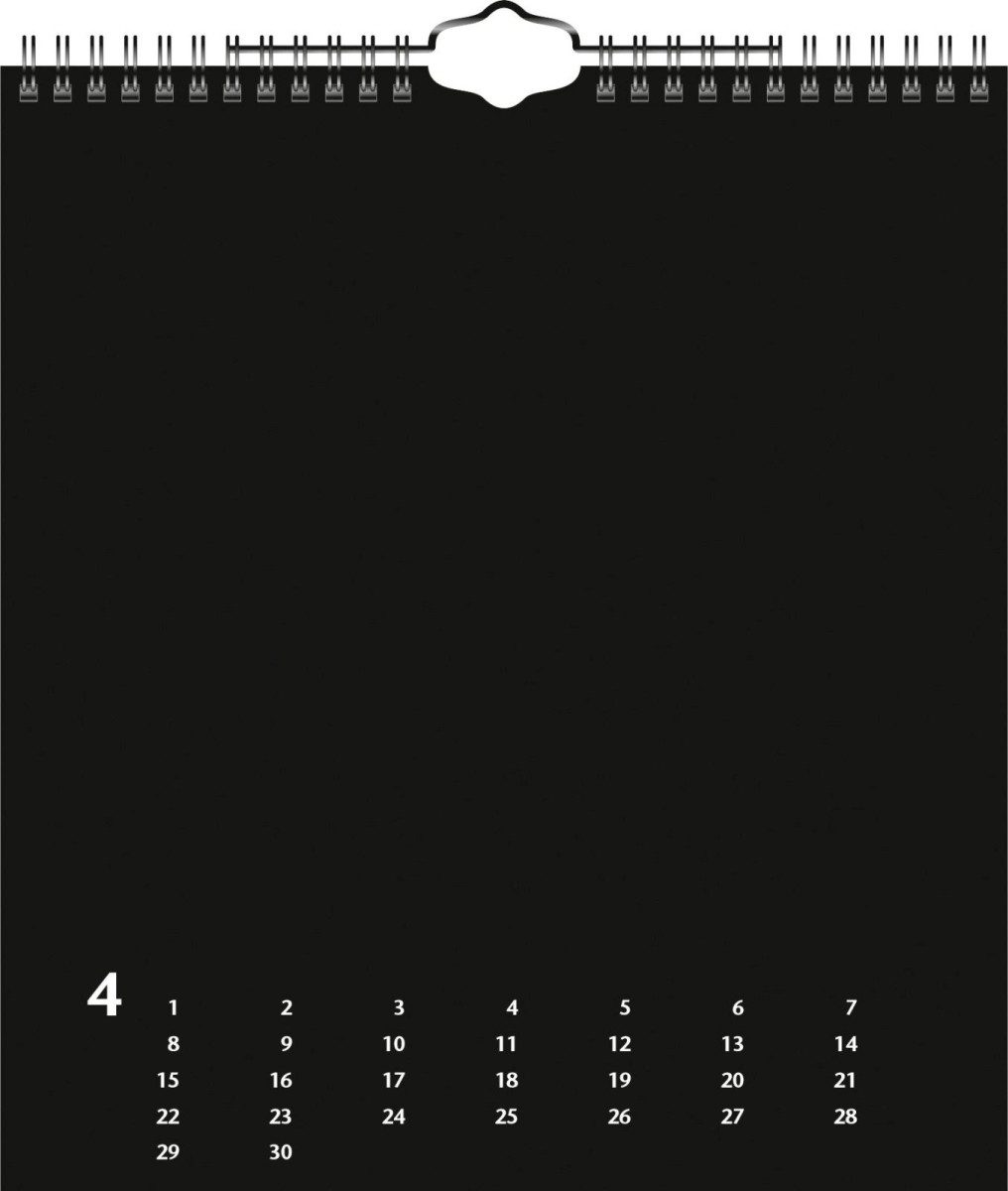 Jahresplaner Kreativkalender 21,5x24cm schwarz