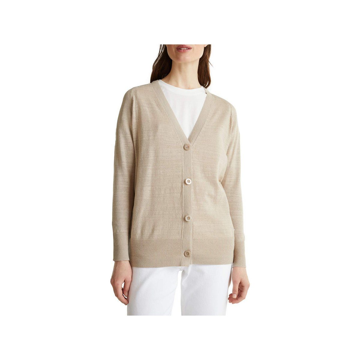 Esprit Longpullover beige figurumspielend (1-tlg)