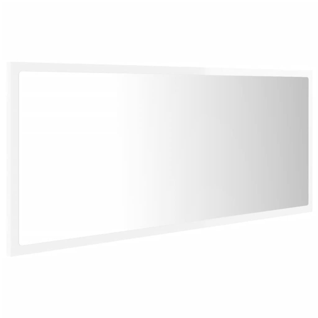 Acryl cm LED-Badspiegel 100x8,5x37 Badezimmerspiegelschrank vidaXL (1-St) Hochglanz-Weiß