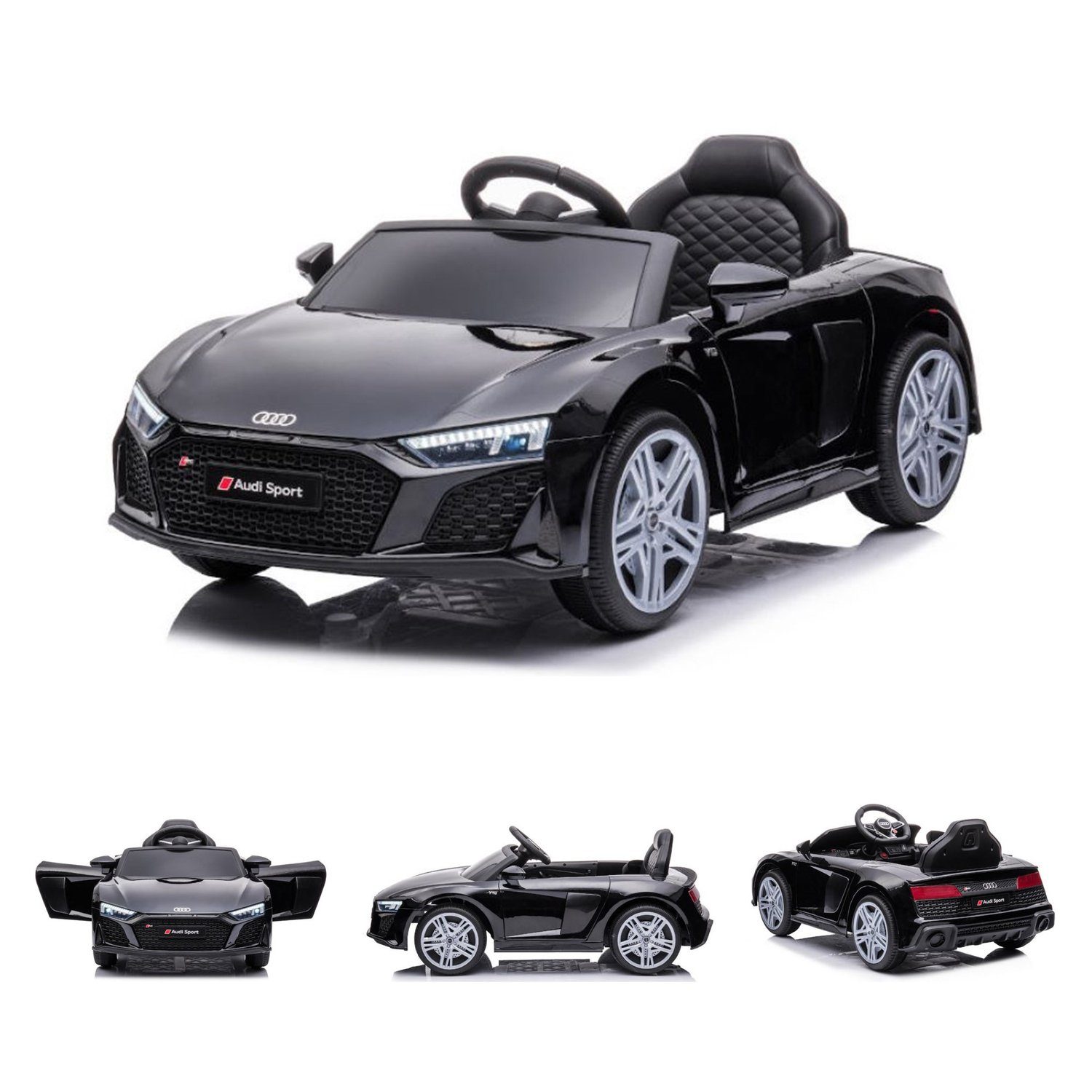 ES-Toys Elektro-Kinderauto Elektroauto Audi R8 Spyder, Belastbarkeit 30 kg, Bluetooth Fernbedienung EVA-Reifen