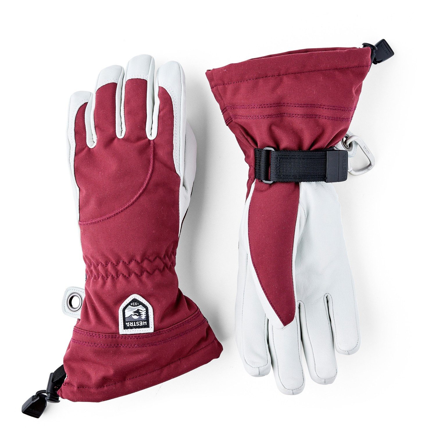 Hestra Skihandschuhe Heli Ski Female - 5 Finger bordeaux/ offwhite