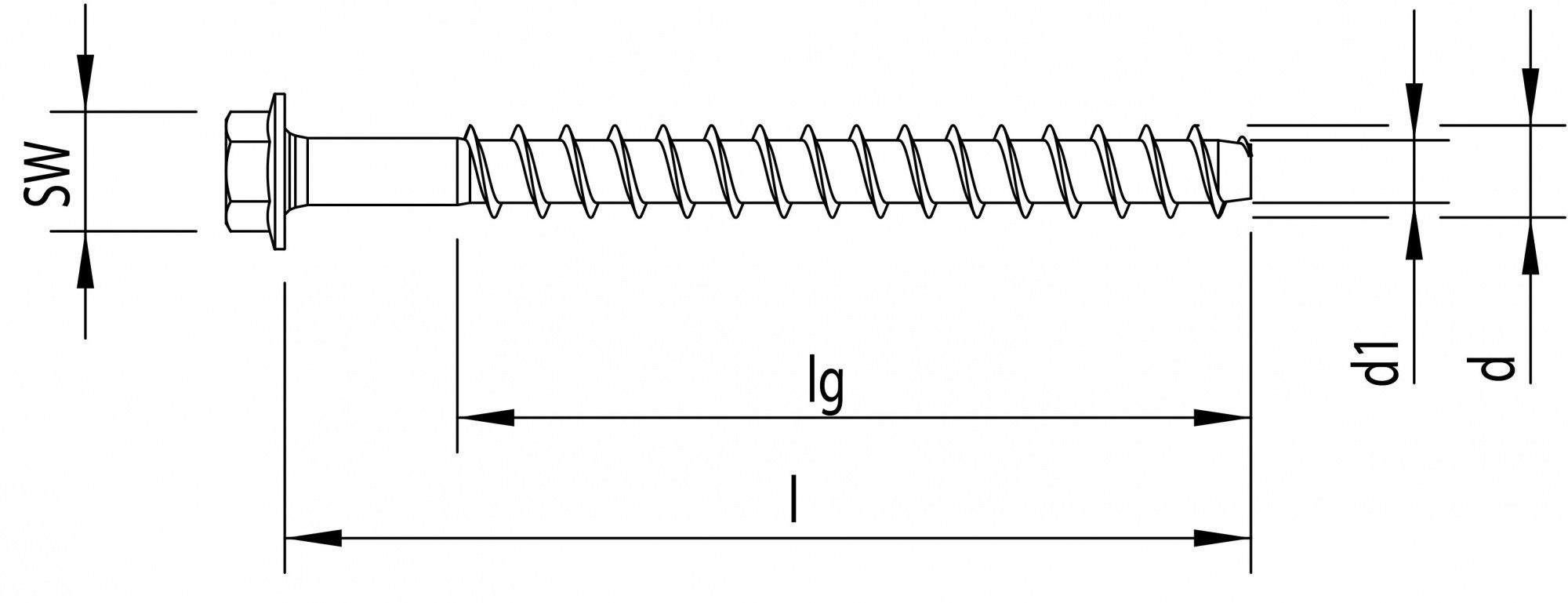 angepresster Scheibe), Sechskantkopf mm, mit weiß verzinkt MULTI-MONTI-plus, Schrauben HECO (7,5x40 Betonschraube 100 St., Stahl