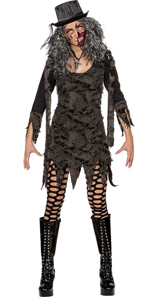 Karneval-Klamotten Kostüm Horror Fetzenkleid Damen, Dracula Vampir Zombie sexy Kleid Frauenkostüm