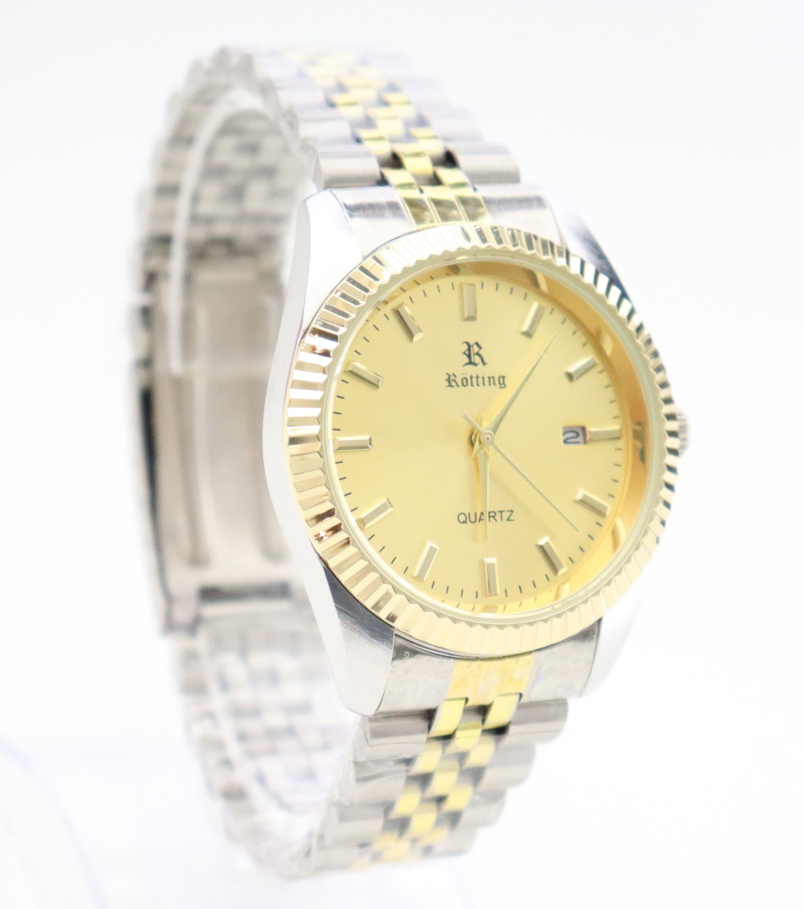Rötting Design Quarzuhr Herrenuhr Quarz goldfarbene günstig online kaufen