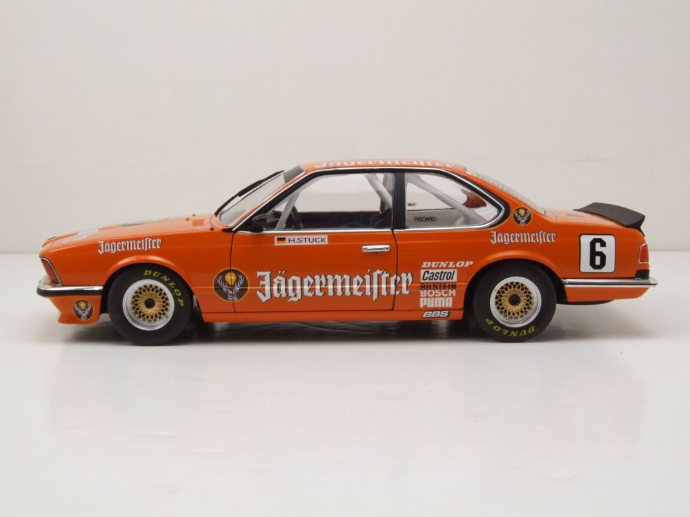 Solido Modellauto BMW 635 CSI E24 #6 Jägermeister 1984 orange H. Stuck, Maßstab 1:18