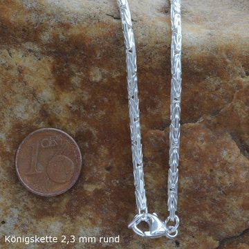 HOPLO Königskette Silberkette Königskette Länge 19cm - Breite 2,3mm - 925 Silber, Made in Germany