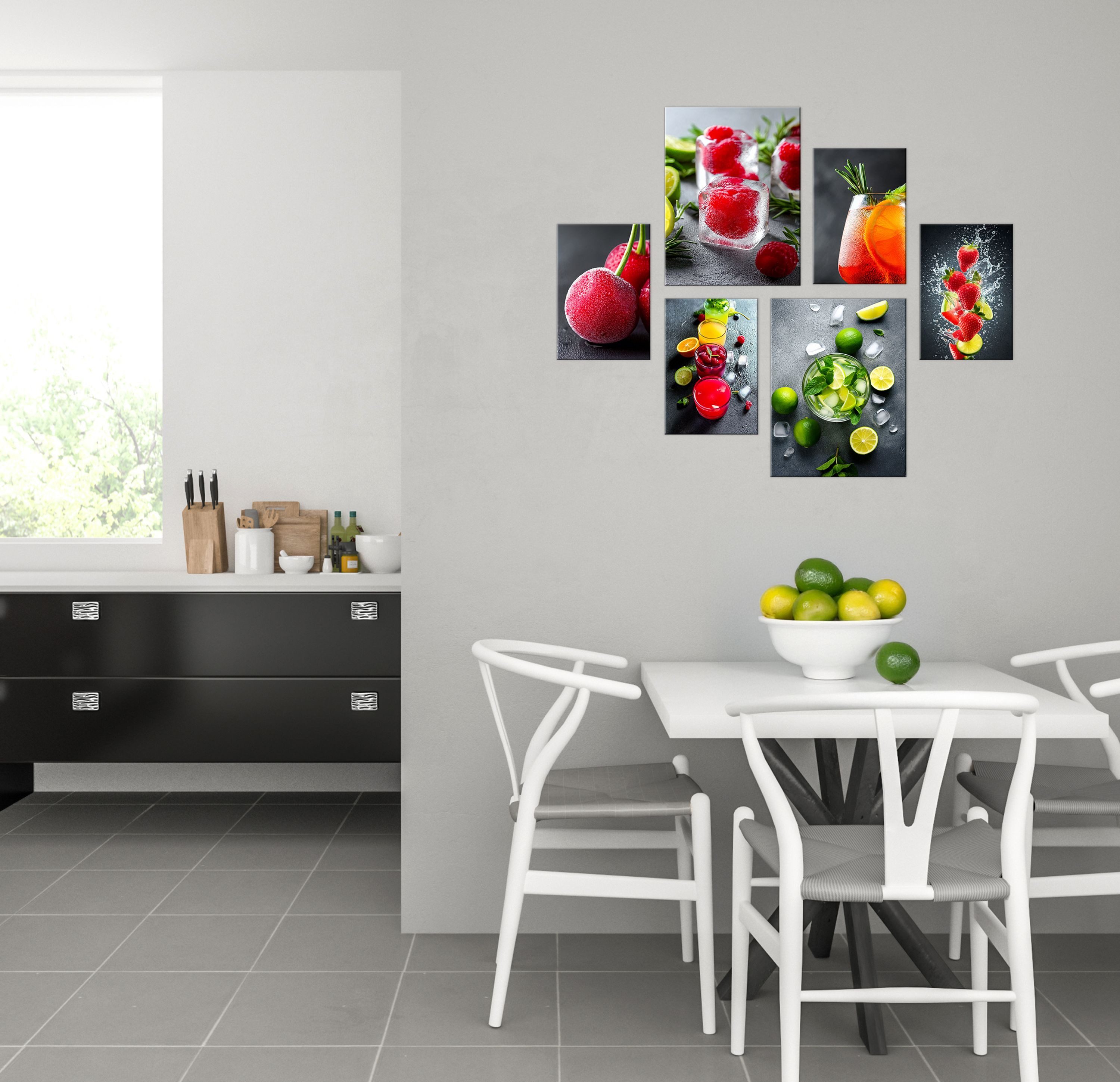 artissimo Mehrteilige Bilder Bilderset 6er-Set, Deko Küche, Wandbilder Aperol moderne Küchendeko, moderne Küchenbilder: Cocktails