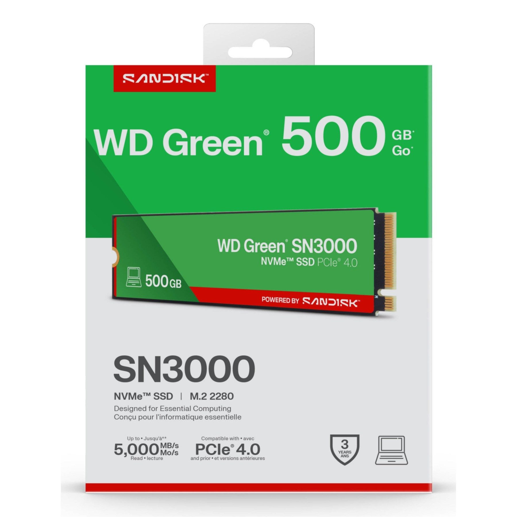 Sandisk WD Green SN3000 NVMe interne SSD (500GB) 2,5" – Bild 5 von 5